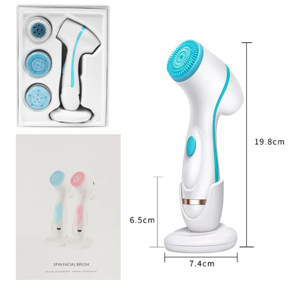 Facial Cleansing Brush Sonic Face Spin Brush Set