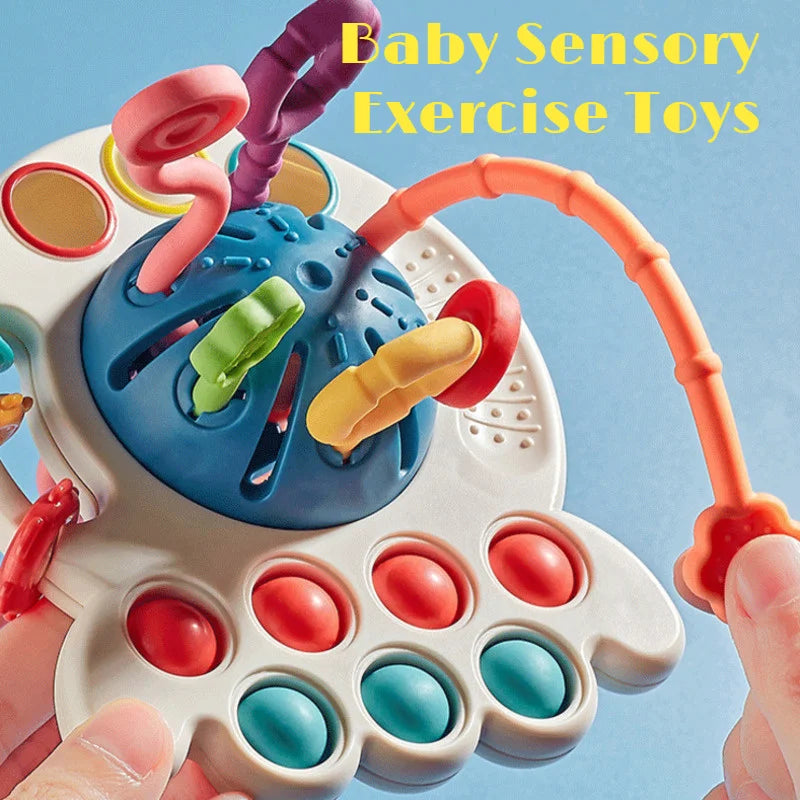 Montessori Sensory Development Baby Toys Pull String Finger Grasp