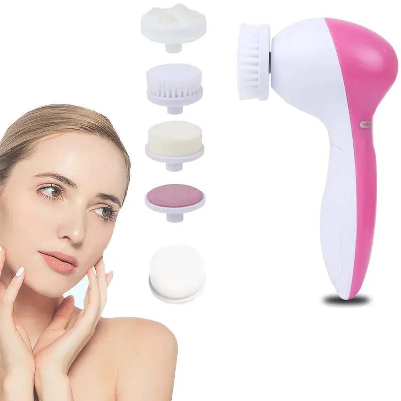 Portable Electric Facial Cleanser 5-In-1 Facial Brush