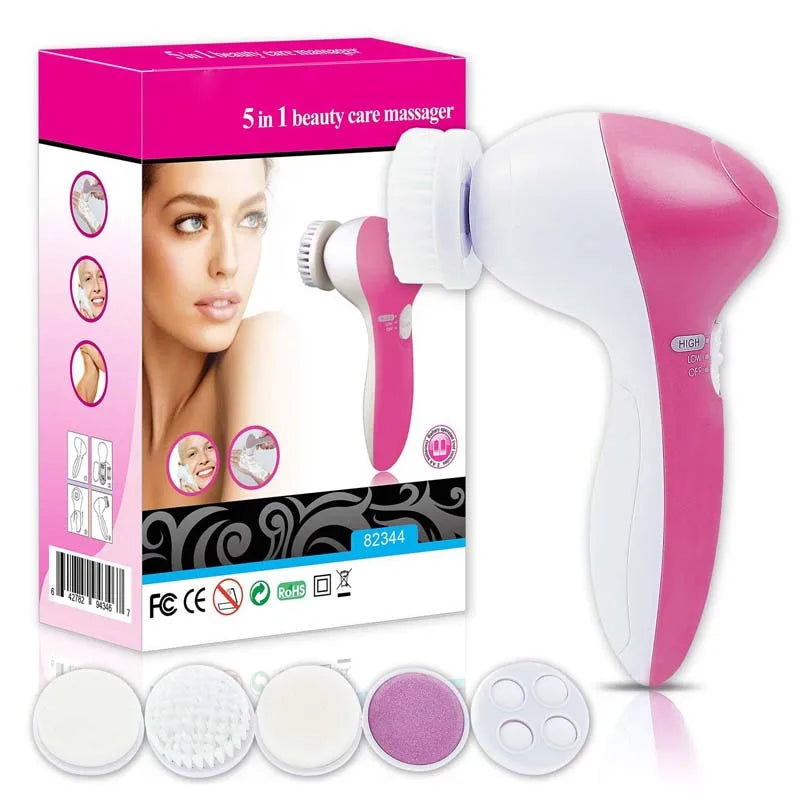 Portable Electric Facial Cleanser 5-In-1 Facial Brush