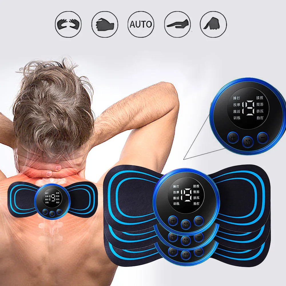 Neck Massager Lcd Display EMS Electric Cervical Massage Patch