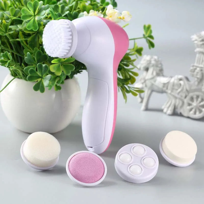 Portable Electric Facial Cleanser 5-In-1 Facial Brush